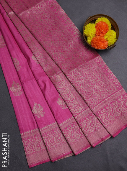 Pink Semi Soft Silk Saree