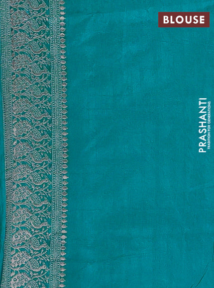 Teal Blue Semi Soft Silk Saree