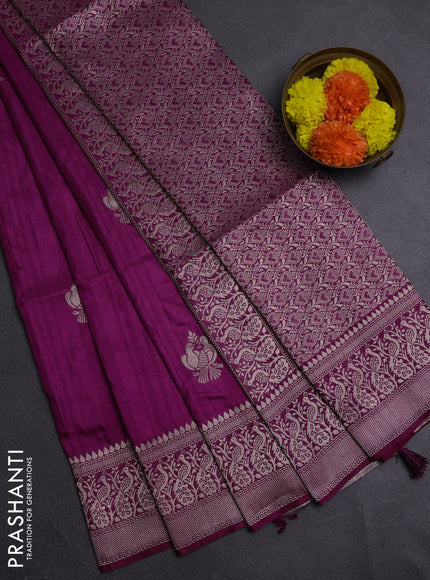 Purple Semi Soft Silk Saree
