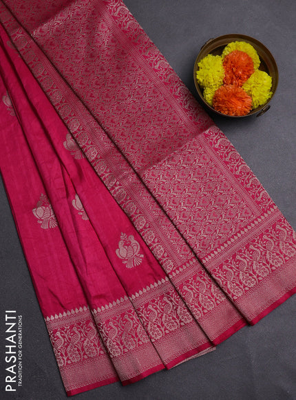 Pink Semi Soft Silk Saree