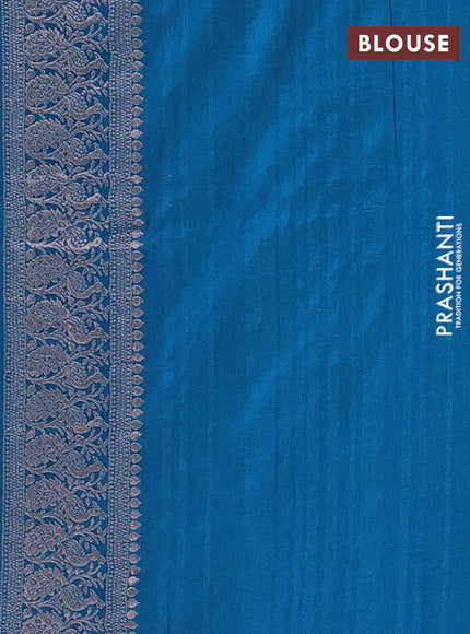 Peacock Blue Semi Soft Silk Saree