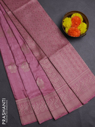 Mauve Pink Semi Soft Silk Saree