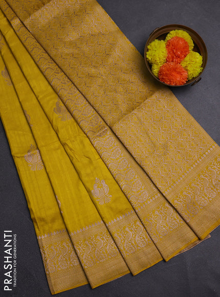 Yellow Semi Soft Silk Saree
