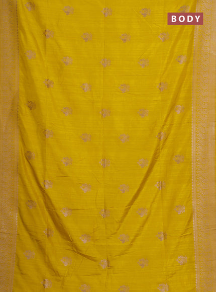 Yellow Semi Soft Silk Saree