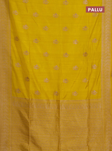Yellow Semi Soft Silk Saree