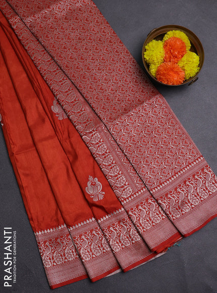 Rust Semi Soft Silk Saree