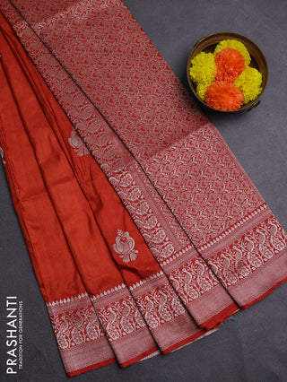 Rust Semi Soft Silk Saree