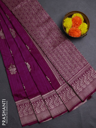 Wine Semi Soft Silk Saree