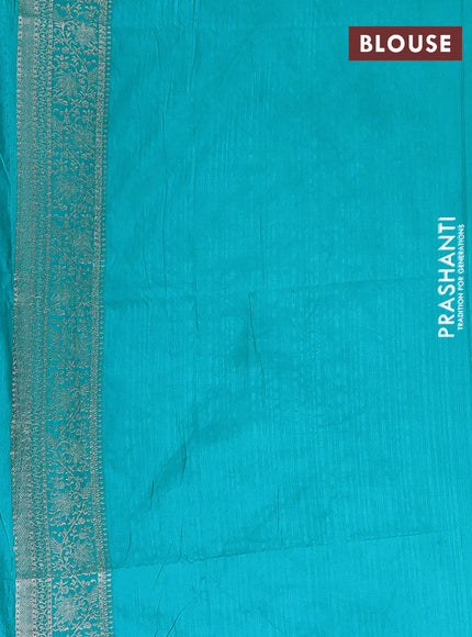 Teal Blue Semi Soft Silk Saree