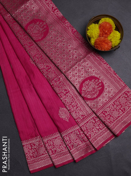 Pink Semi Soft Silk Saree