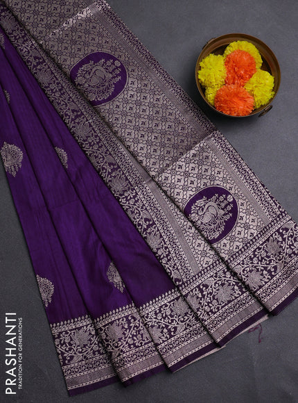 Purple Semi Soft Silk Saree