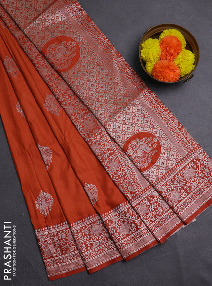 Rust Semi Soft Silk Saree