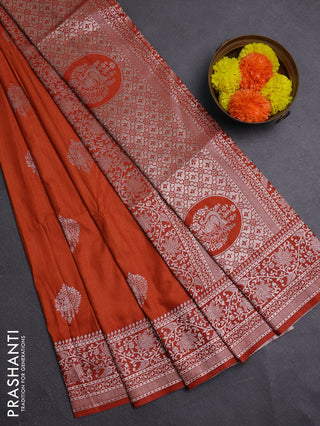 Rust Semi Soft Silk Saree