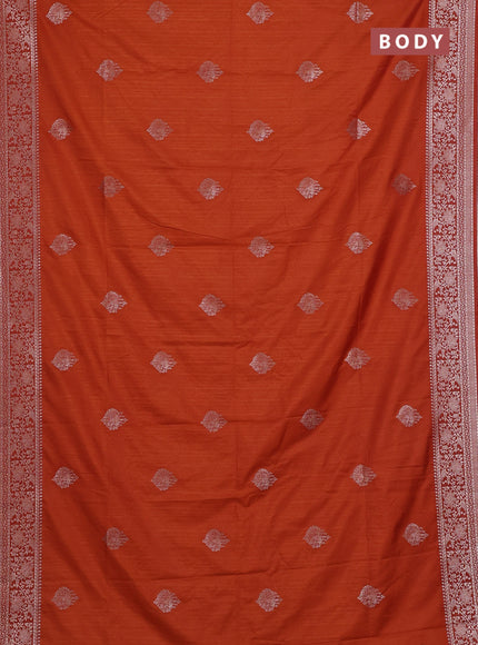 Rust Semi Soft Silk Saree