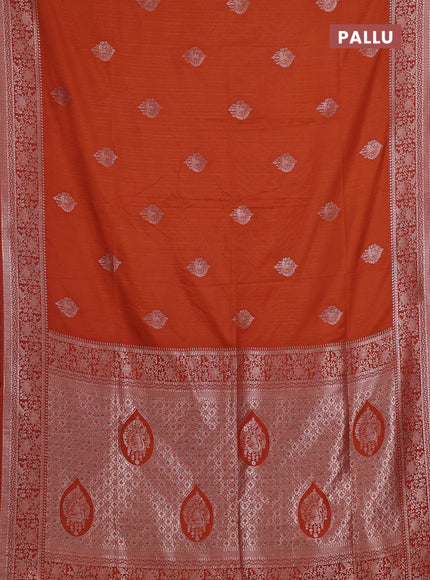 Rust Semi Soft Silk Saree