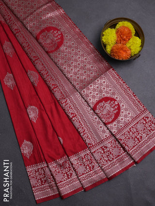 Red Semi Soft Silk Saree