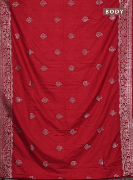 Red Semi Soft Silk Saree
