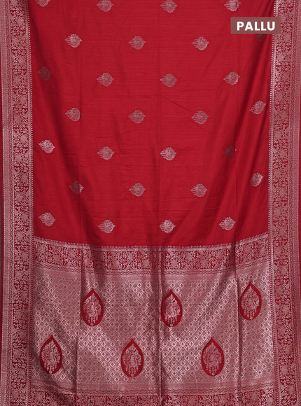 Red Semi Soft Silk Saree