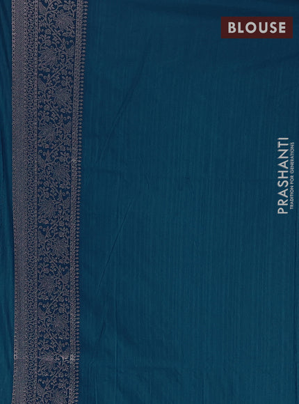 Peacock Blue Semi Soft Silk Saree