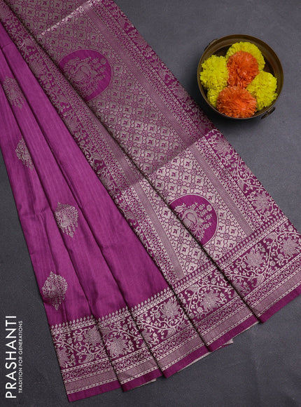 Mauve Pinkk Semi Soft Silk Saree
