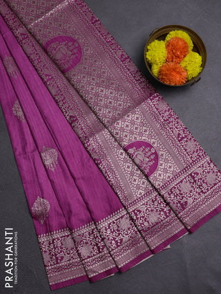Mauve Pinkk Semi Soft Silk Saree