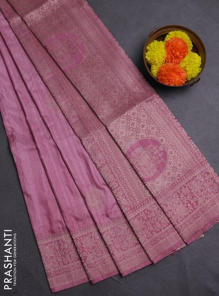 Mauve Pink Semi Soft Silk Saree