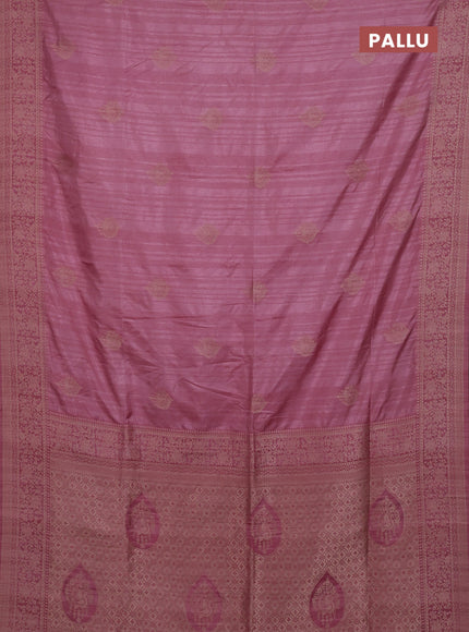 Mauve Pink Semi Soft Silk Saree