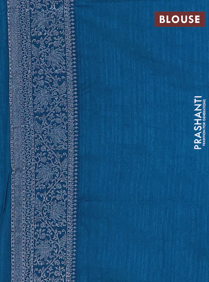 Peacock Blue Semi Soft Silk Saree