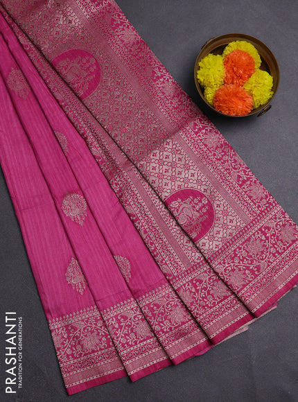 Pink Semi Soft Silk Saree