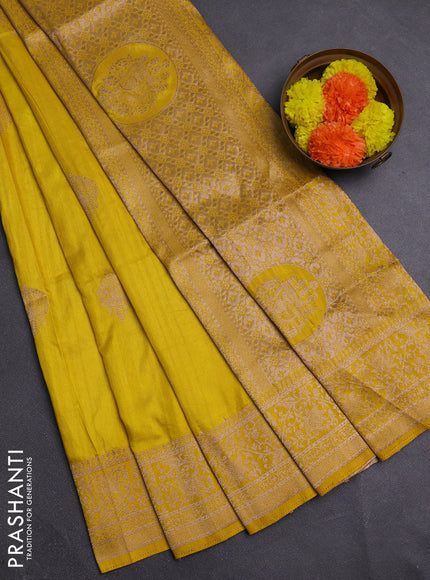Yellow Semi Soft Silk Saree