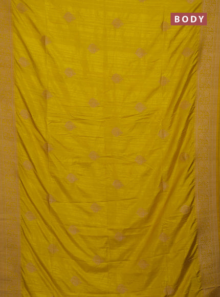 Yellow Semi Soft Silk Saree