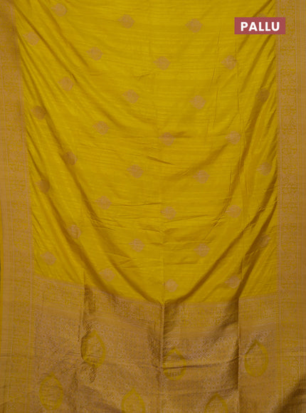 Yellow Semi Soft Silk Saree