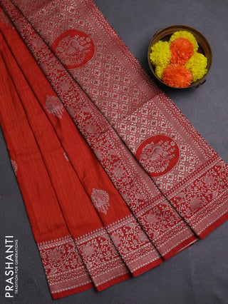 Rust Semi Soft Silk Saree