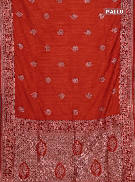 Rust Semi Soft Silk Saree