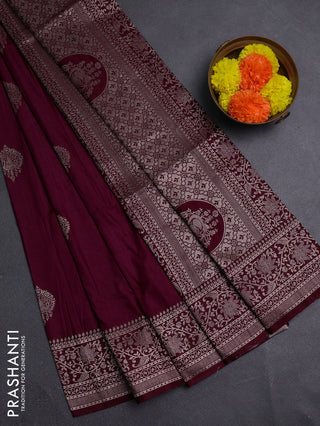 Wine Semi Soft Silk Saree