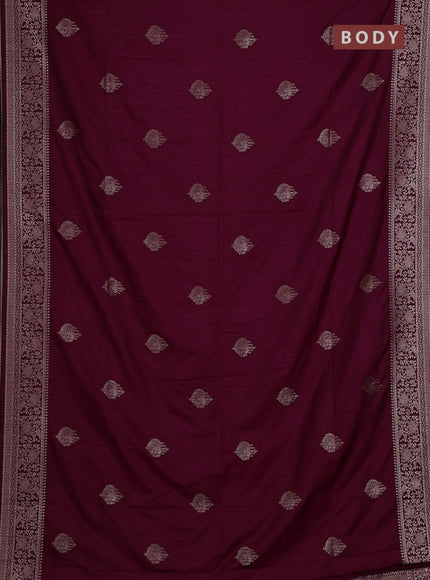 Wine Semi Soft Silk Saree