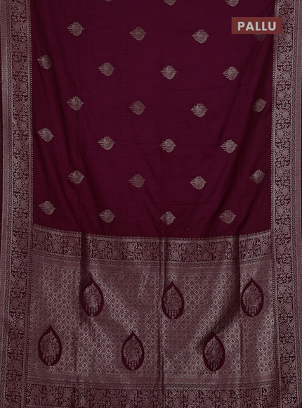 Wine Semi Soft Silk Saree