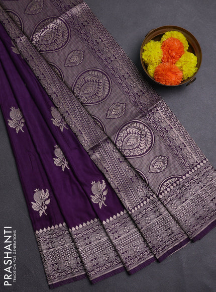 Purple Semi Soft Silk Saree