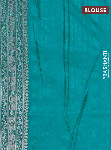 Teal Blue Semi Soft Silk Saree