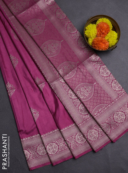 Mauve Pink Semi Soft Silk Saree