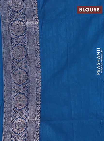 Peacock Blue Semi Soft Silk Saree