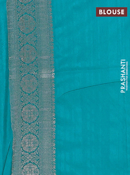 Teal Blue Semi Soft Silk Saree