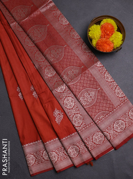 Rust Semi Soft Silk Saree