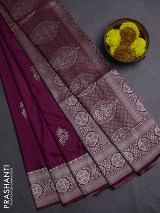 Wine Semi Soft Silk Saree