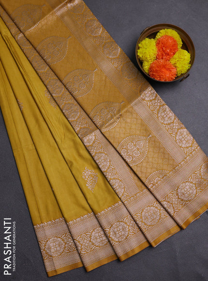 Mustard Yellow Semi Soft Silk Saree