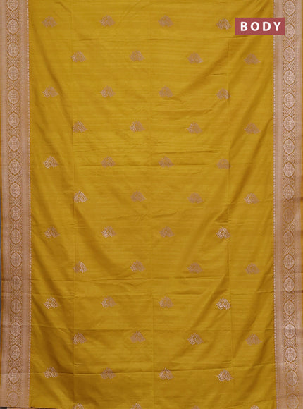 Mustard Yellow Semi Soft Silk Saree