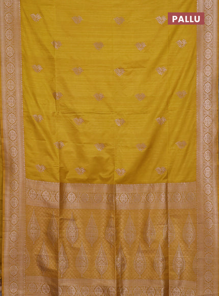 Mustard Yellow Semi Soft Silk Saree