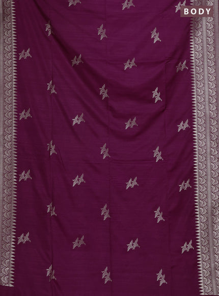 Wine Semi Soft Silk Saree
