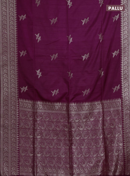 Wine Semi Soft Silk Saree