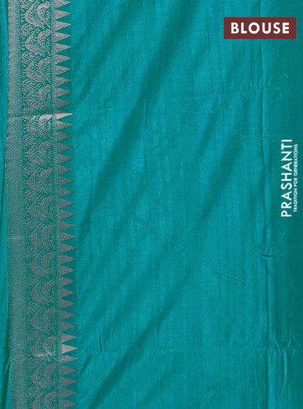 Teal Blue Semi Soft Silk Saree